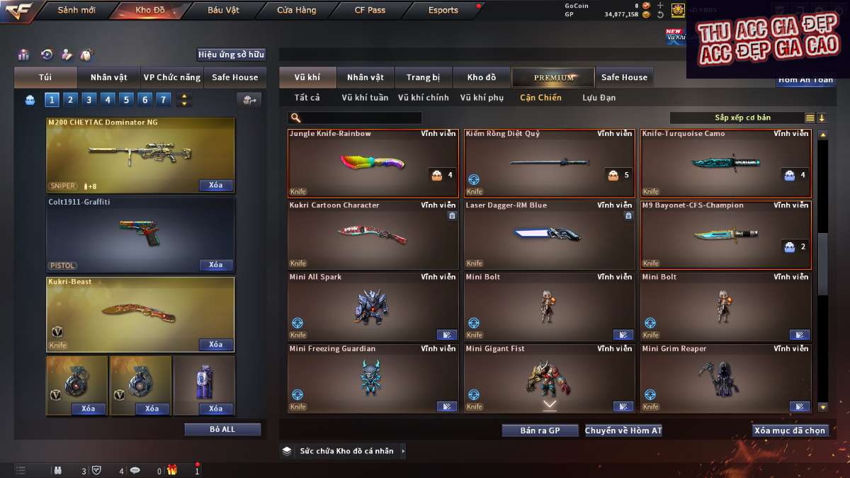 shop acc cf uy tin gia re